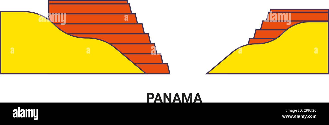 Panama viaggio punto di riferimento vettore illustrazione Illustrazione Vettoriale