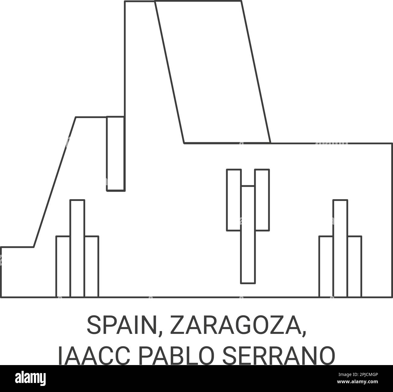 Spagna, Saragozza, Iaacc Pablo Serrano viaggio punto di riferimento vettore illustrazione Illustrazione Vettoriale
