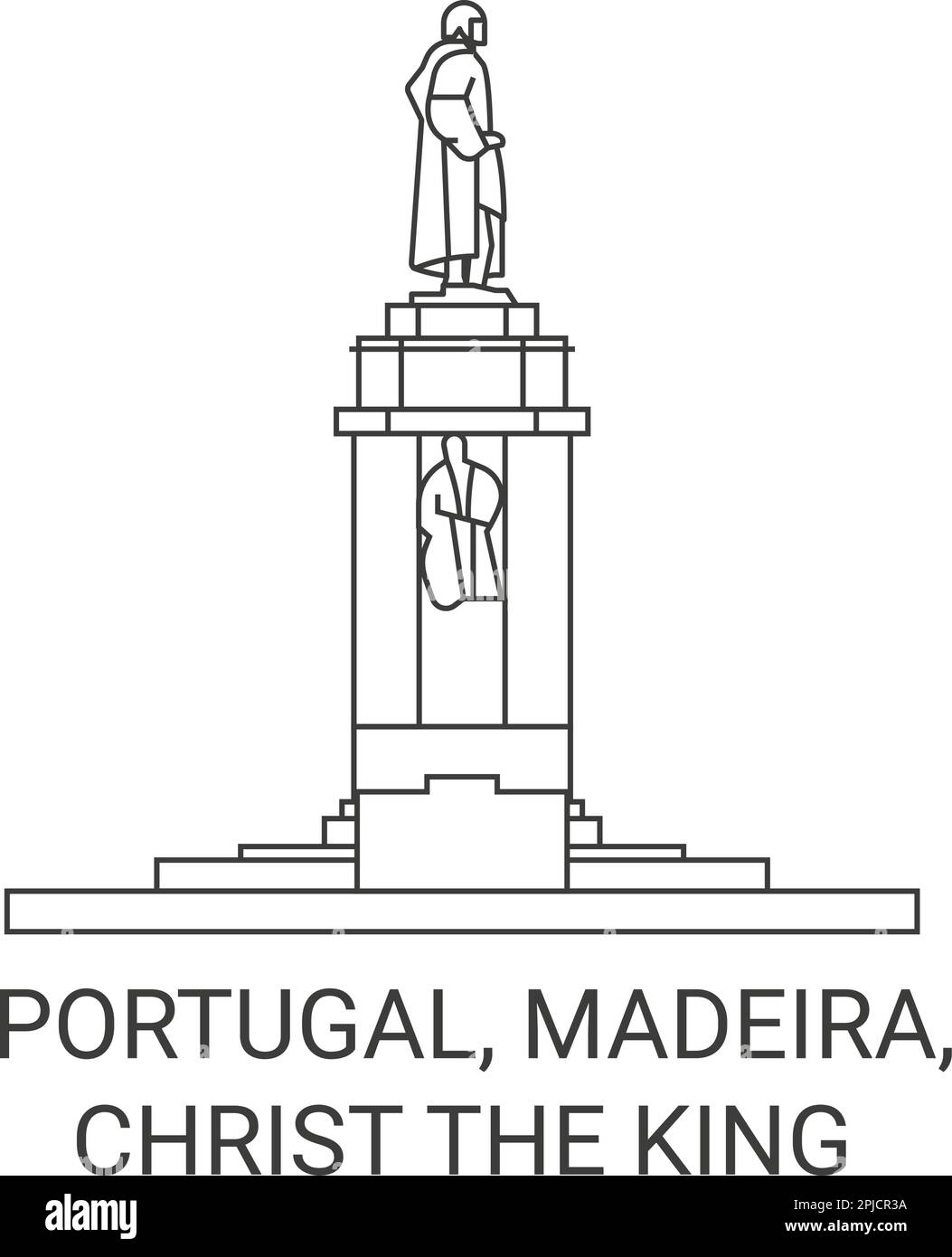 Portogallo, Madeira, Cristo il Re viaggio punto di riferimento vettore illustrazione Illustrazione Vettoriale