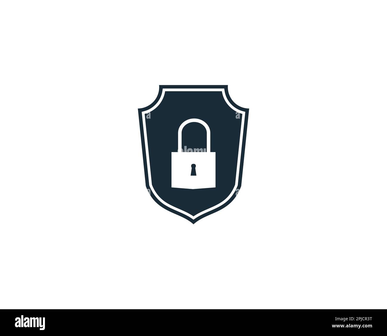 Icona protezione lucchetto modello vettoriale del logo Illustrazione Design Illustrazione Vettoriale