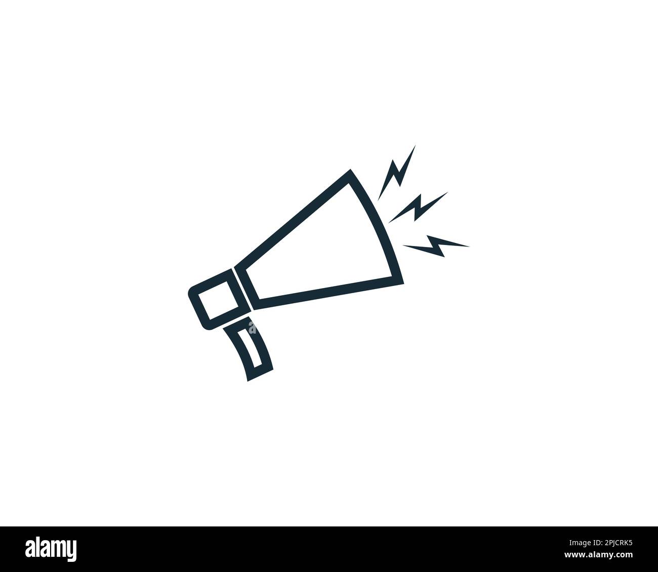 Elementi del modello di progettazione dell'icona del megafono Illustrazione Vettoriale