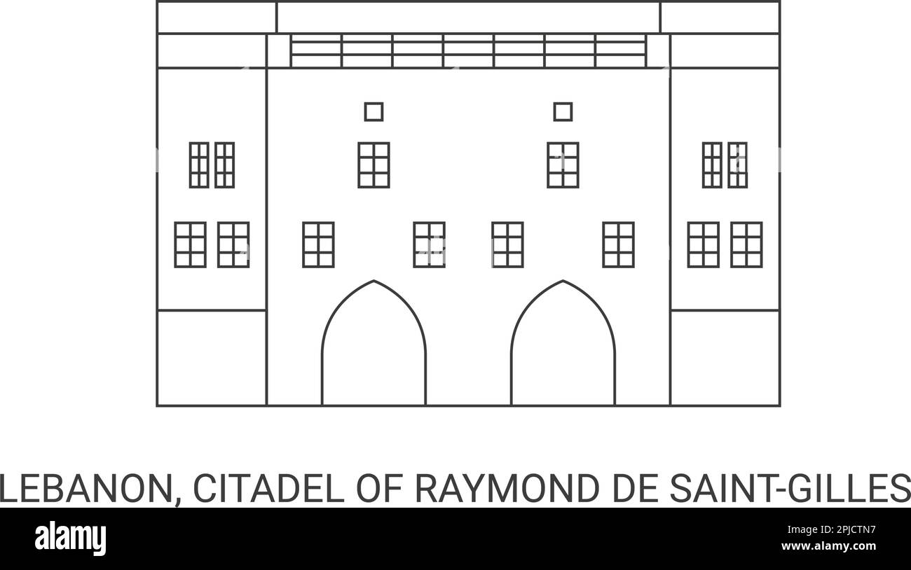 Libano, Cittadella di Raymond De Saintgilles, viaggio punto di riferimento vettore illustrazione Illustrazione Vettoriale