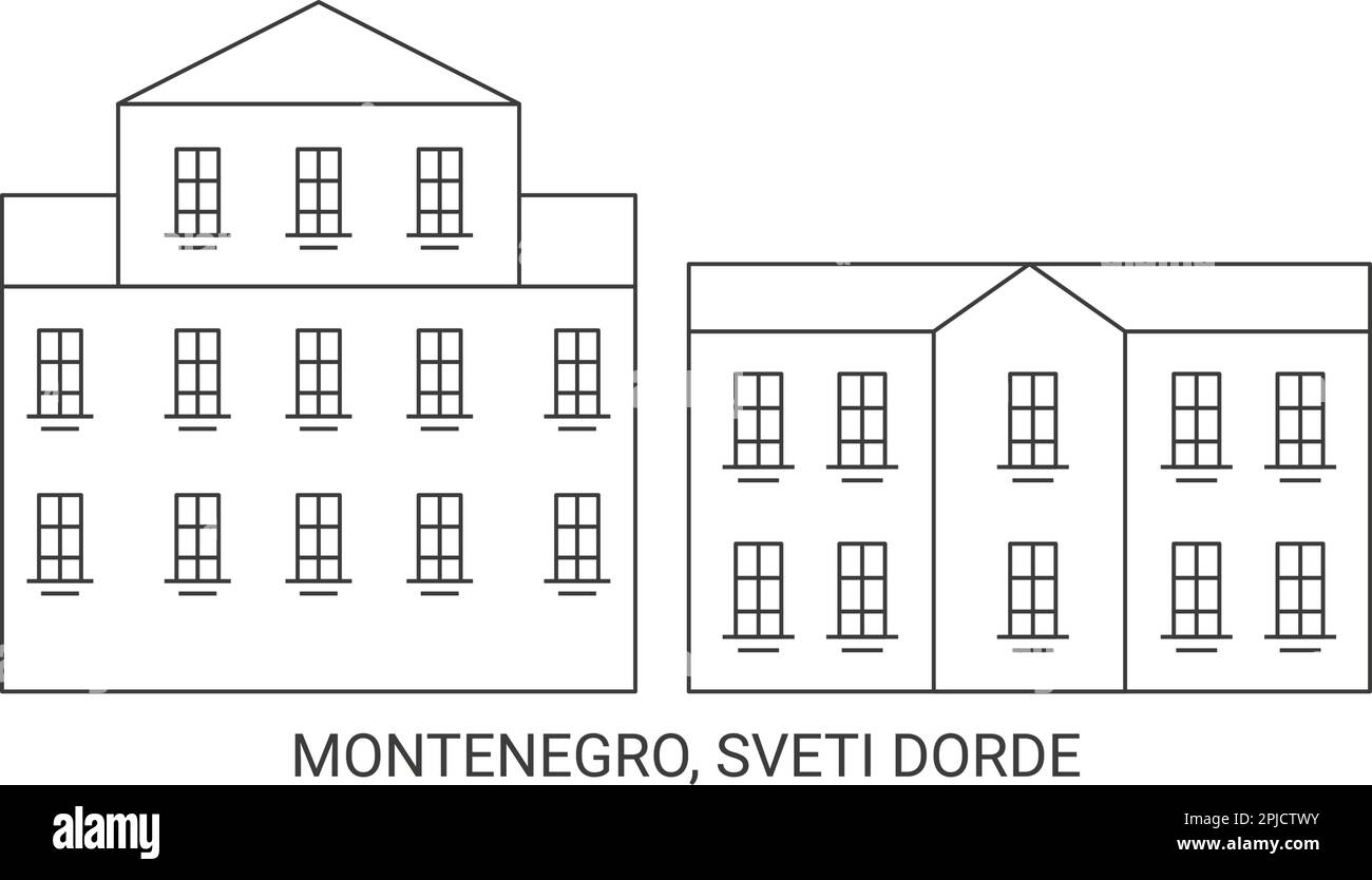 Montenegro, Sveti , Dorde viaggio punto di riferimento vettoriale illustrazione Illustrazione Vettoriale