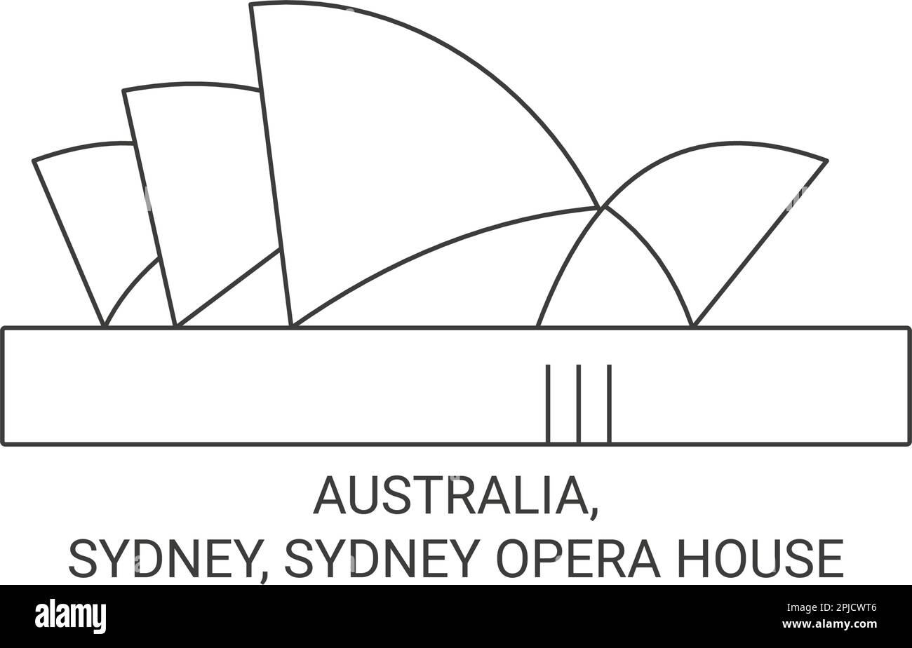 Australia, Sydney, Sydney Opera House viaggio punto di riferimento vettoriale illustrazione Illustrazione Vettoriale