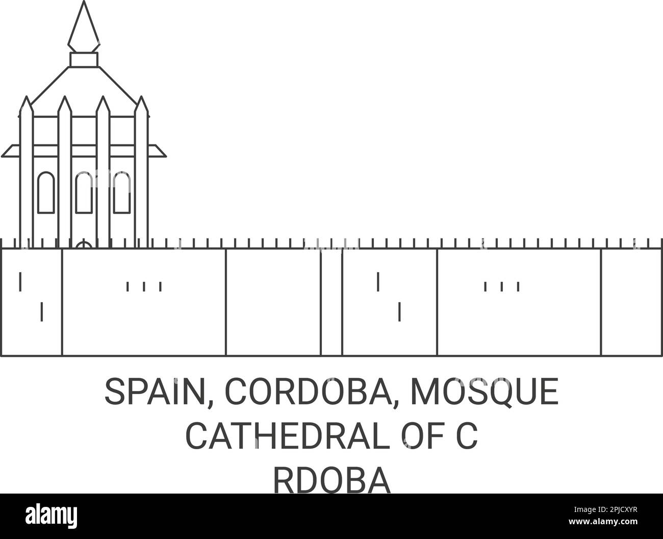 Spagna, Cordoba, Duomo di Crdoba viaggio punto di riferimento vettore illustrazione Illustrazione Vettoriale