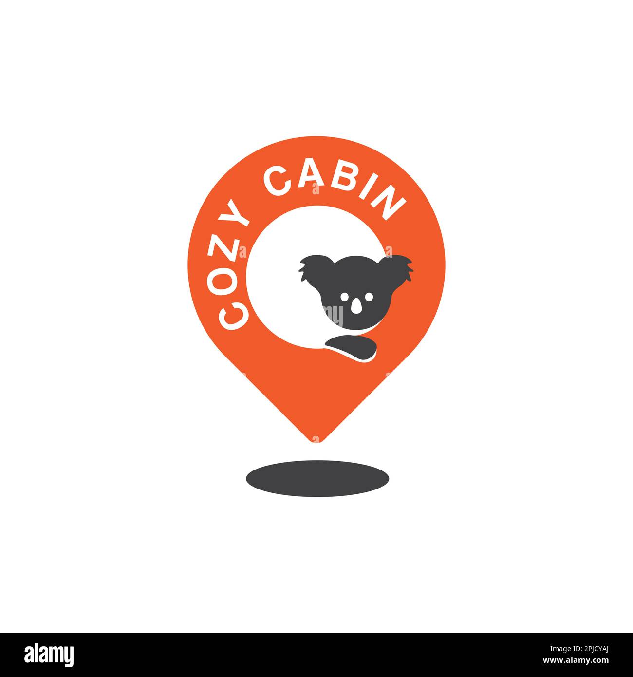 carino koala in pin mappa locator. utilizzabile per il logo della villa. alloggio, viaggi, esplorazioni, agenzia di vacanze Illustrazione Vettoriale