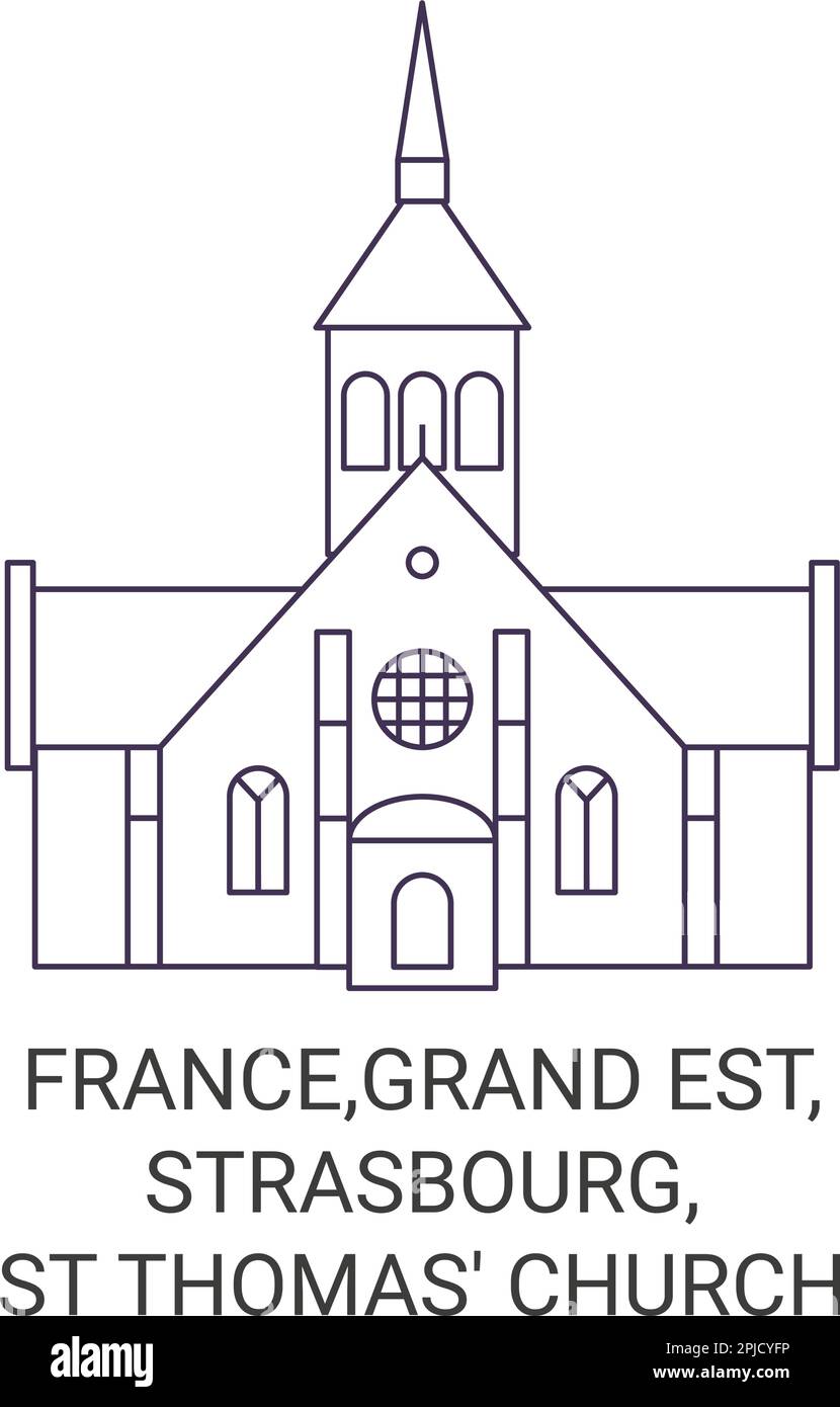 Francia, Grand Est, Strasburgo, Chiesa di San Tommaso viaggio punto di riferimento vettoriale illustrazione Illustrazione Vettoriale