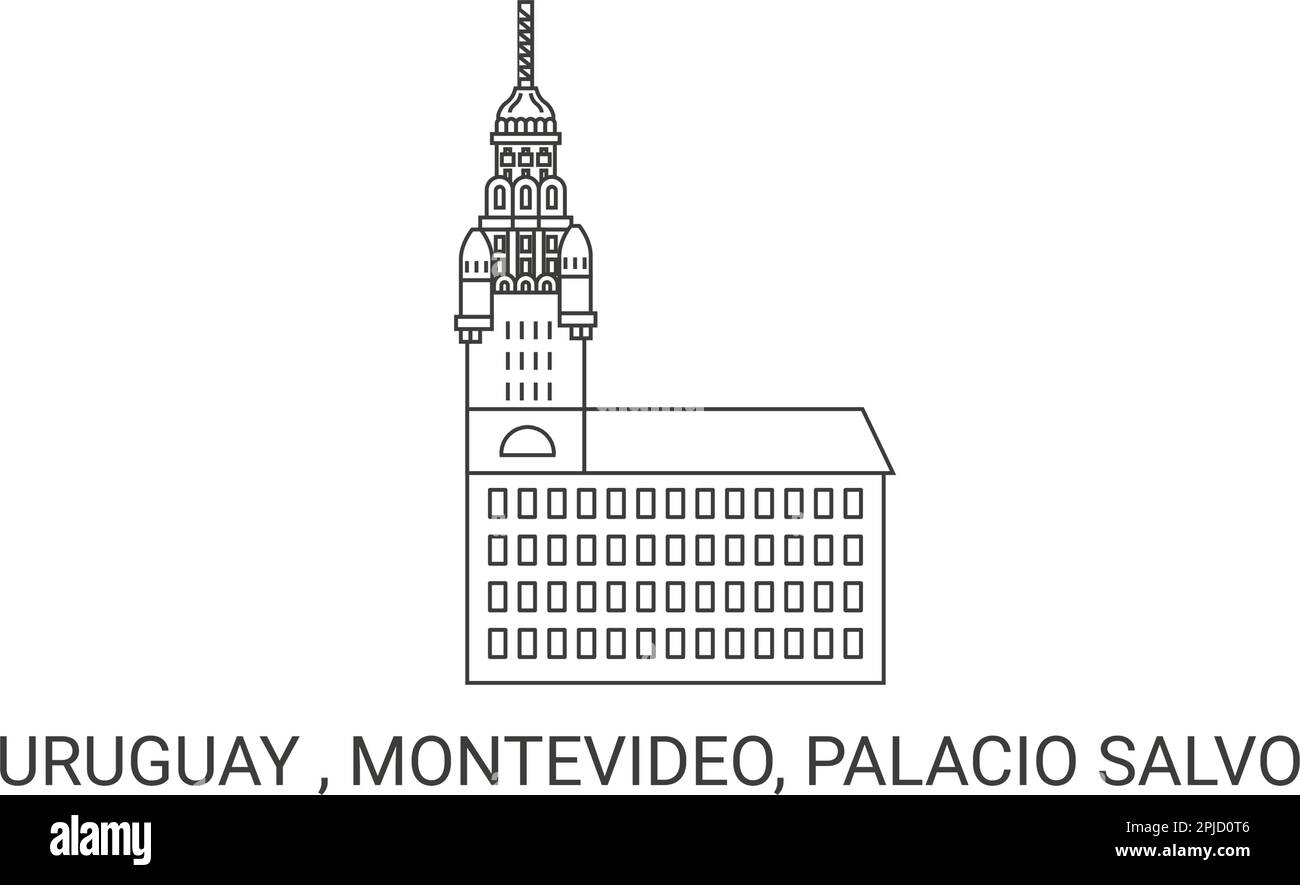 Uruguay , Montevideo, Palacio salvo, viaggio punto di riferimento vettoriale illustrazione Illustrazione Vettoriale