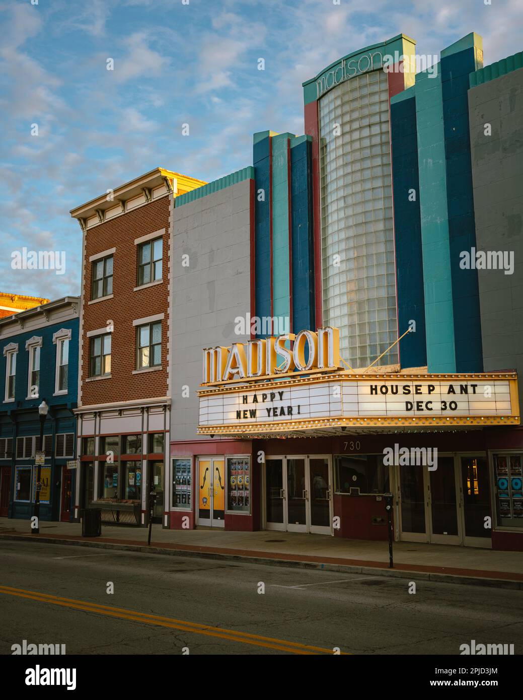 Cartello d'epoca del Madison Theater, Covington, Kentucky Foto Stock