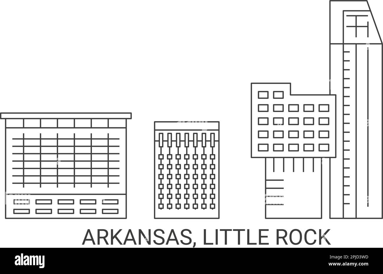 Stati Uniti, Arkansas, Little Rock viaggio punto di riferimento vettore illustrazione Illustrazione Vettoriale
