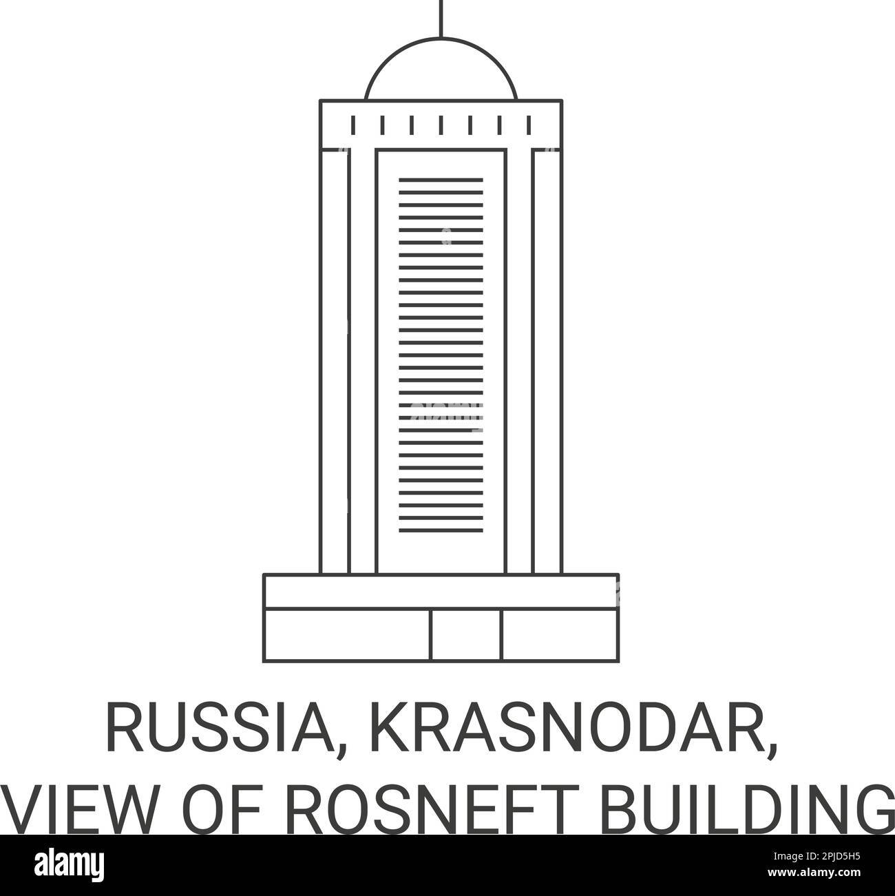 Russia, Krasnodar, Vista di Rosneft costruzione viaggio punto di riferimento vettoriale illustrazione Illustrazione Vettoriale