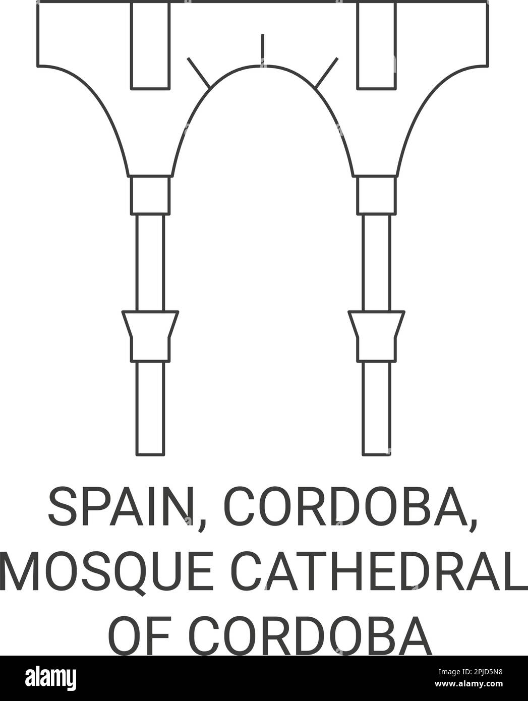 Spagna, Cordoba, Moschea Cattedrale di Cordoba viaggio punto di riferimento vettoriale illustrazione Illustrazione Vettoriale