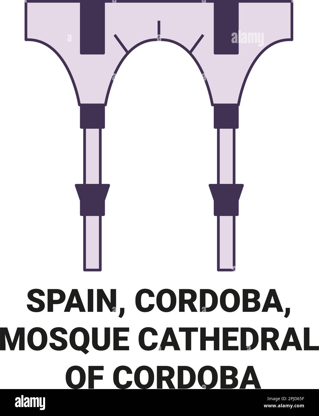 Spagna, Cordoba, Moschea Cattedrale di Cordoba viaggio punto di riferimento vettoriale illustrazione Illustrazione Vettoriale