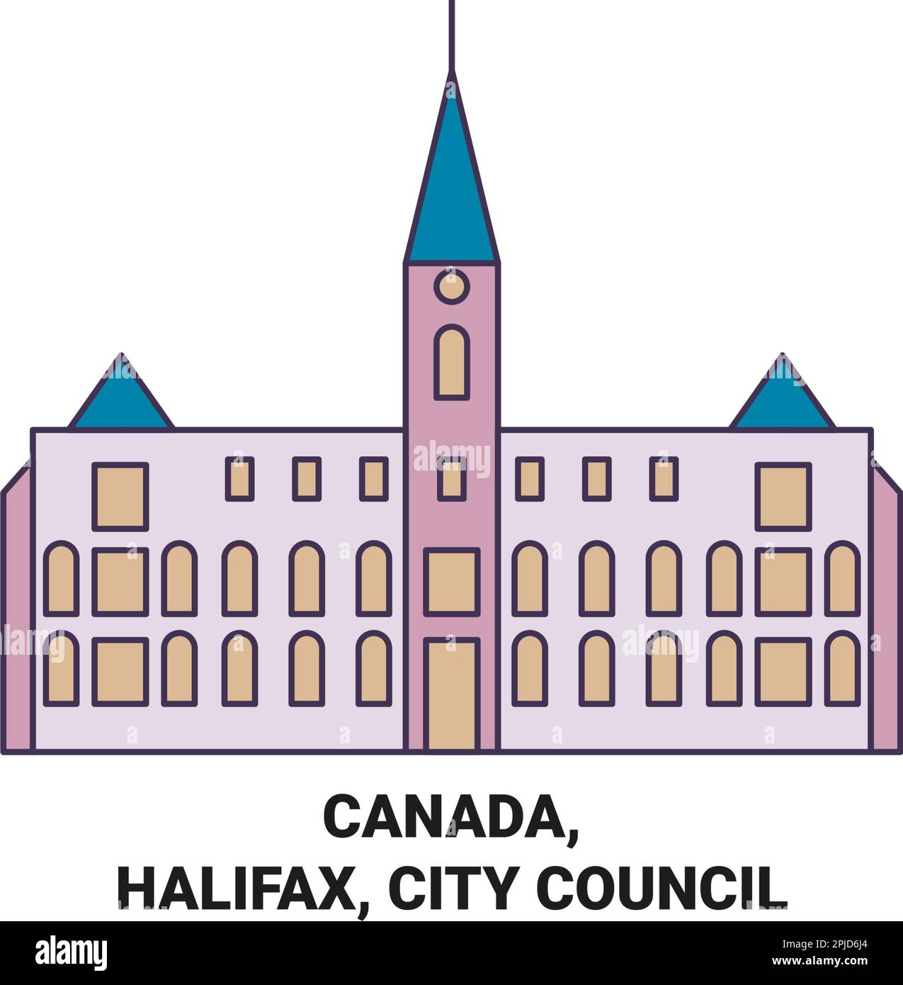 Canada, Halifax, City Council viaggio punto di riferimento vettoriale illustrazione Illustrazione Vettoriale