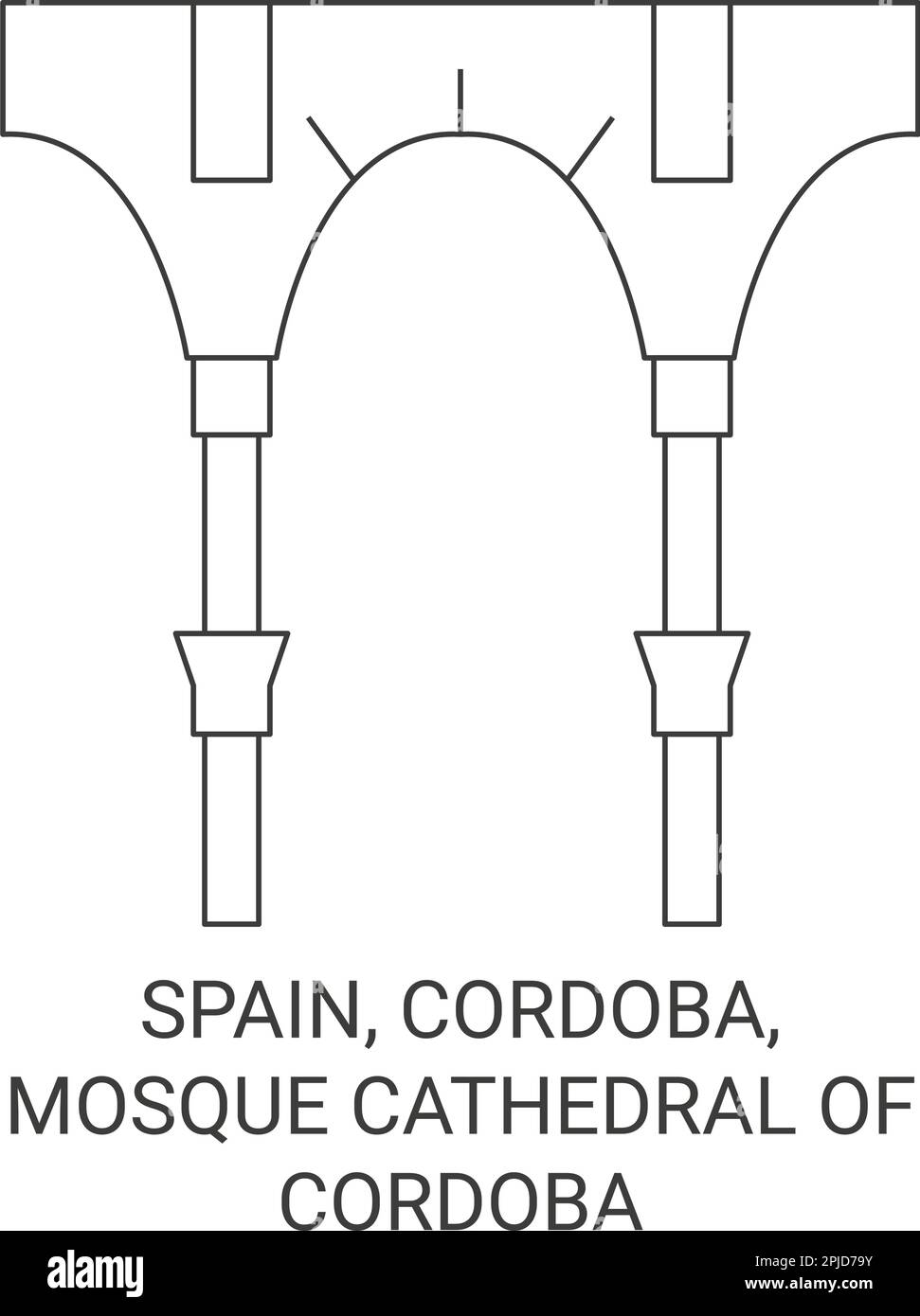 Spagna, Cordoba, Mosquecatedral di Cordoba viaggio punto di riferimento vettoriale illustrazione Illustrazione Vettoriale