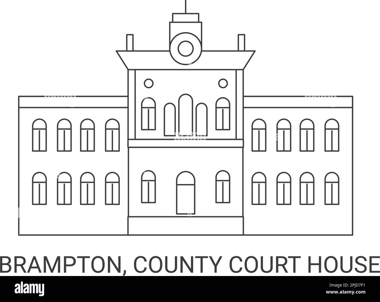 Canada, Brampton, County Court House, viaggio punto di riferimento vettoriale illustrazione Illustrazione Vettoriale