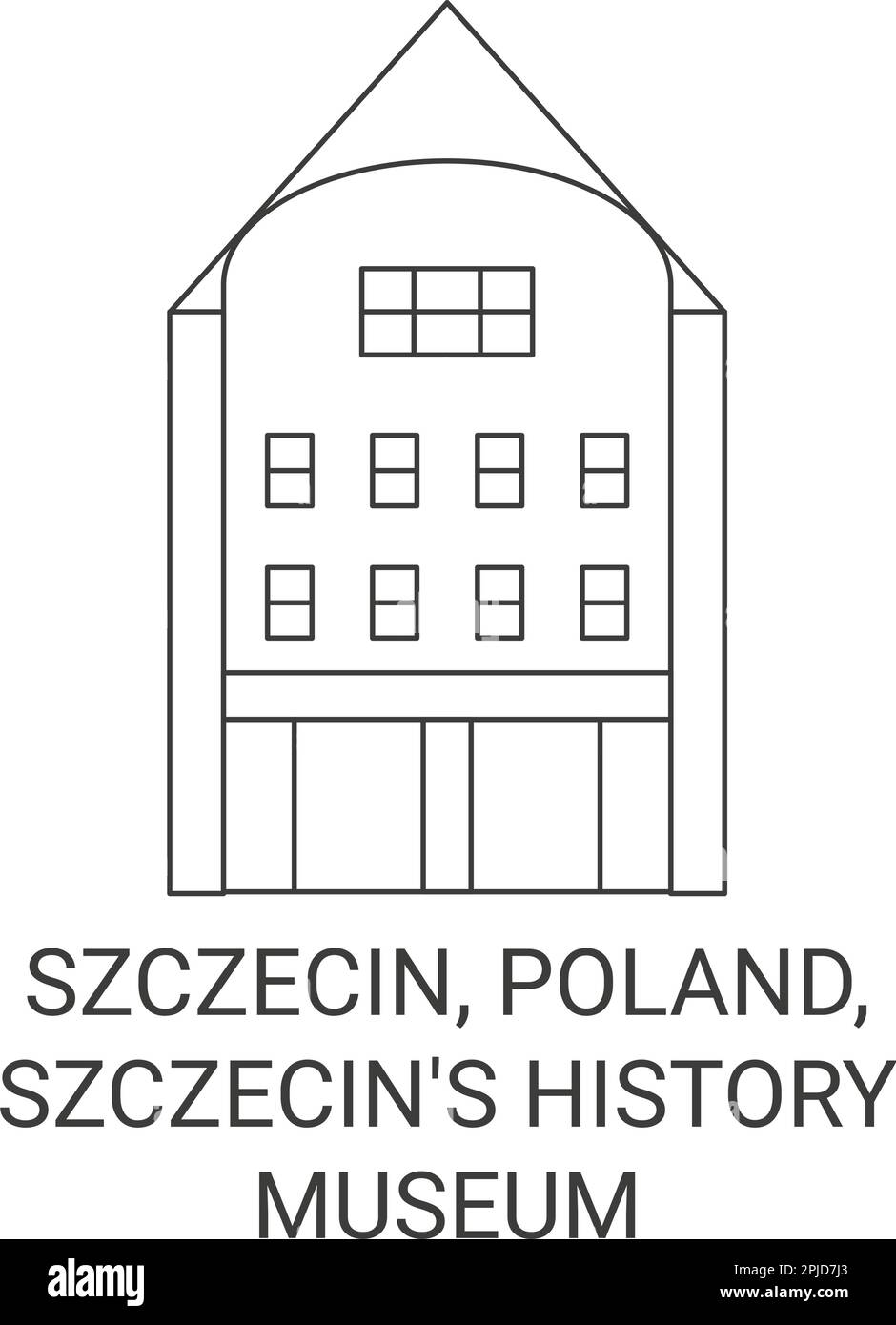 Polonia, Szczecin, Museo storico di Szczecin viaggio illustrazione vettore punto di riferimento Illustrazione Vettoriale