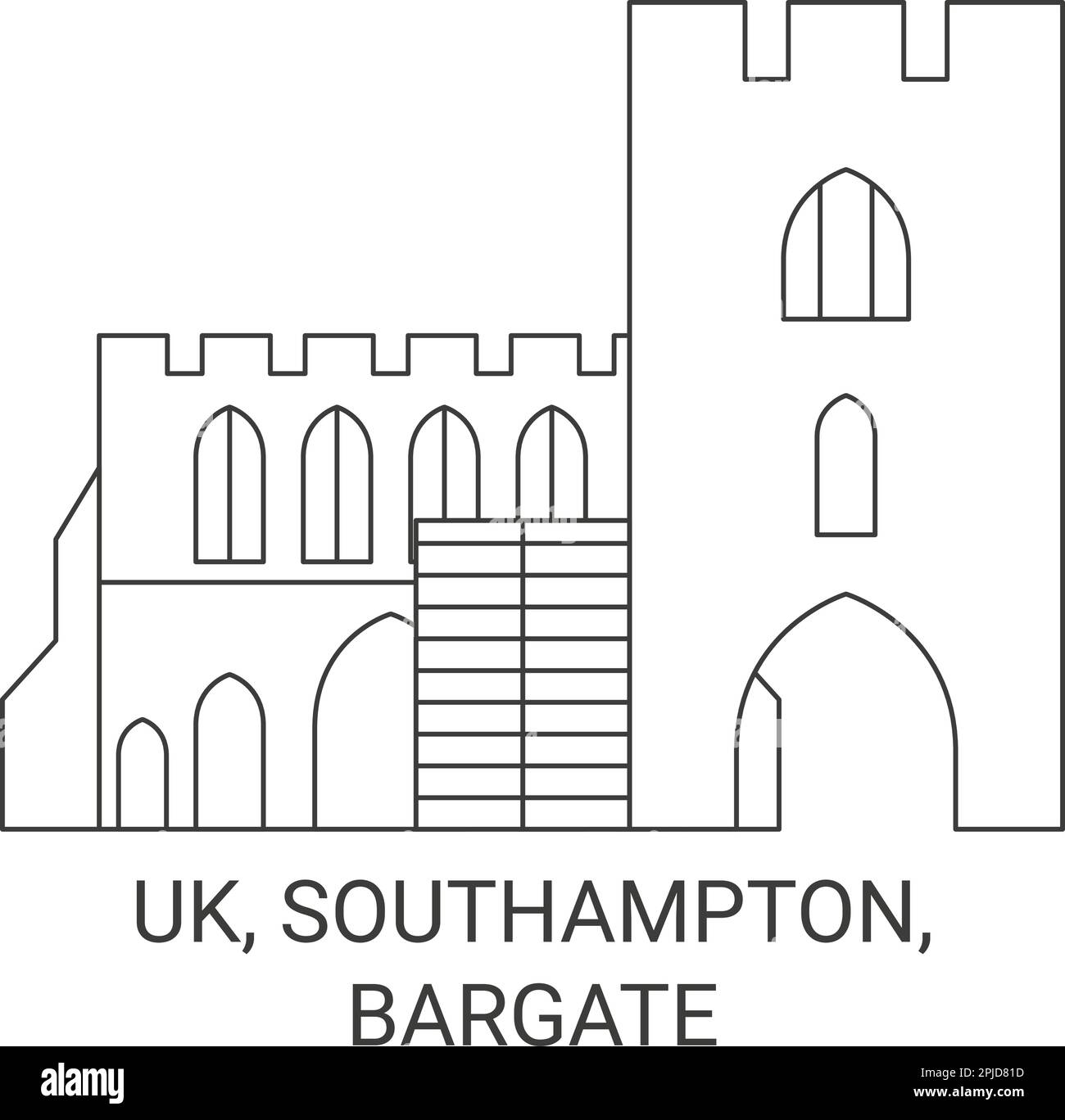 Inghilterra, Southampton, Bargate viaggio punto di riferimento vettore illustrazione Illustrazione Vettoriale