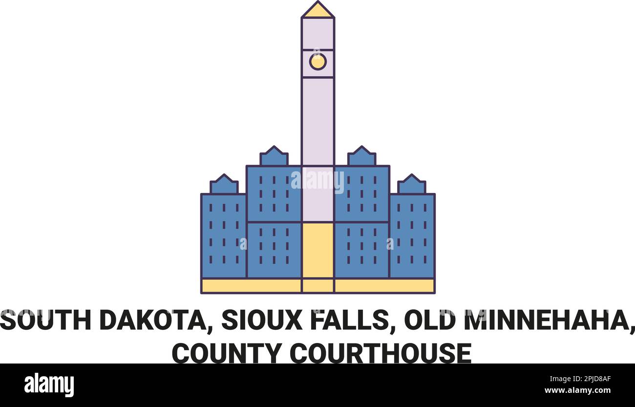 Stati Uniti, South Dakota, Sioux Falls, Old Minnehaha, County Courthouse viaggio punto di riferimento vettore illustrazione Illustrazione Vettoriale