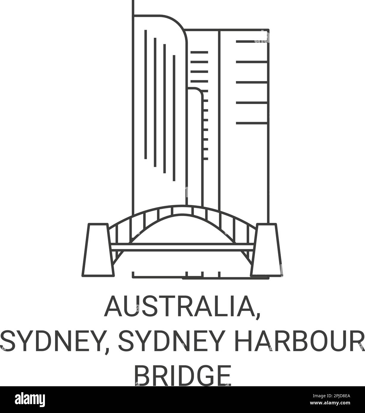 Australia, Sydney, Sydney Harbour Bridge viaggio punto di riferimento vettoriale illustrazione Illustrazione Vettoriale