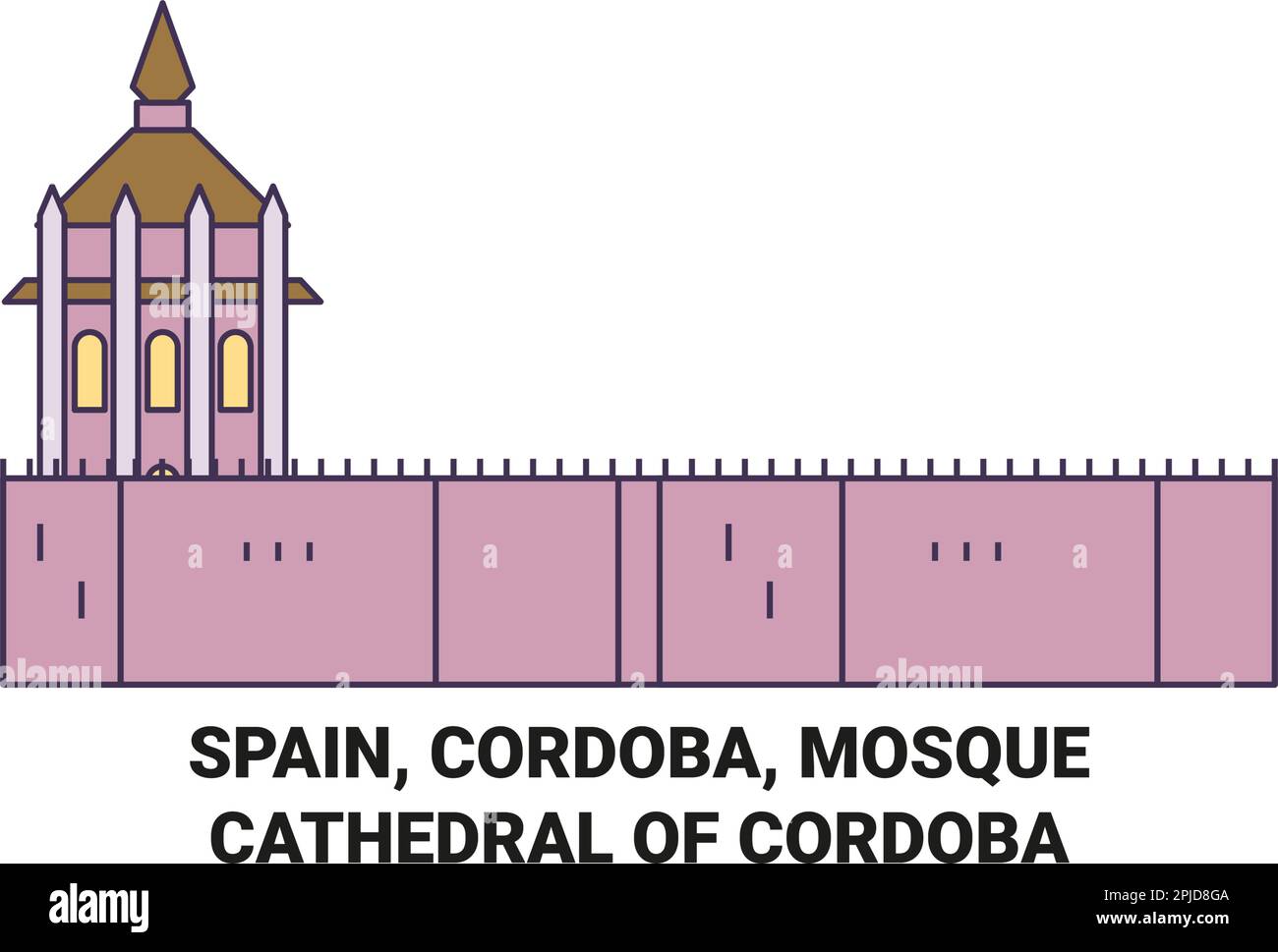 Spagna, Cordoba, Duomo di Crdoba viaggio punto di riferimento vettore illustrazione Illustrazione Vettoriale