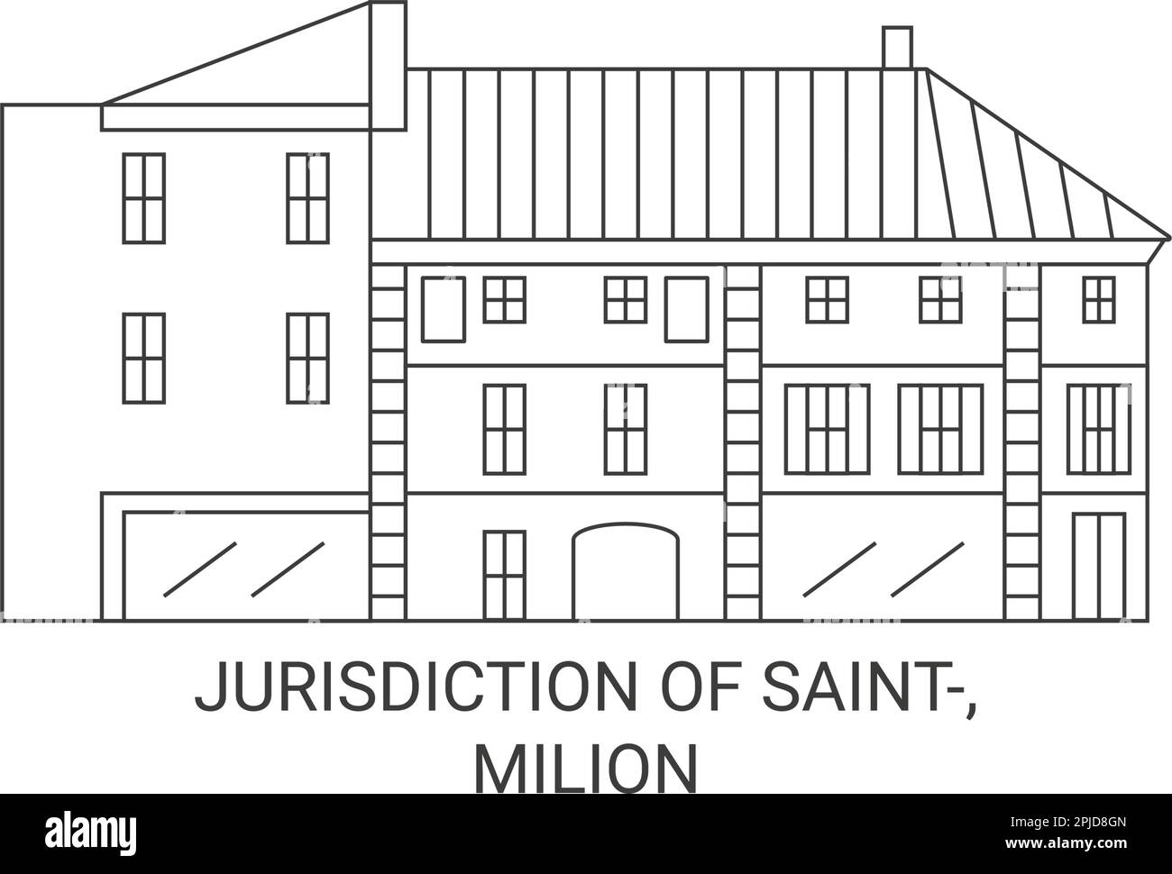 Francia, giurisdizione di Saintemilion viaggio punto di riferimento vettore illustrazione Illustrazione Vettoriale