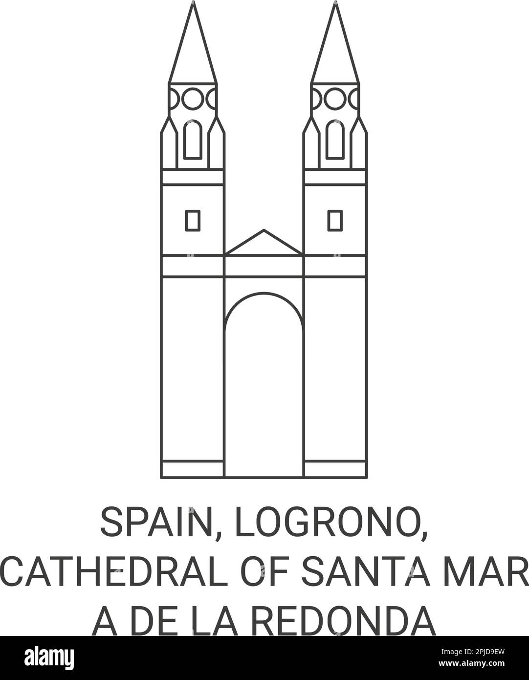 Spagna, Logrono, Cattedrale di Santa Mara De la Redonda viaggio punto di riferimento vettore illustrazione Illustrazione Vettoriale