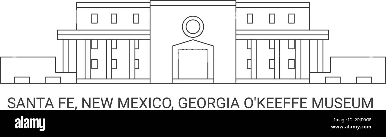 Stati Uniti, Santa Fe, New Mexico, Georgia o'keeffe Museum, viaggio punto di riferimento vettore illustrazione Illustrazione Vettoriale