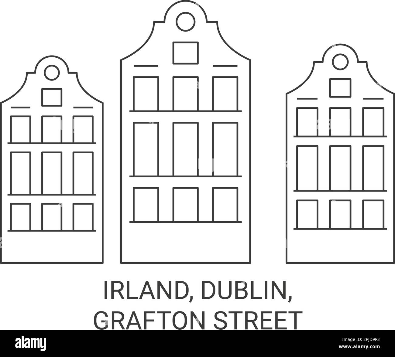 Irland, Dublino, Grafton Street viaggio punto di riferimento vettoriale illustrazione Illustrazione Vettoriale