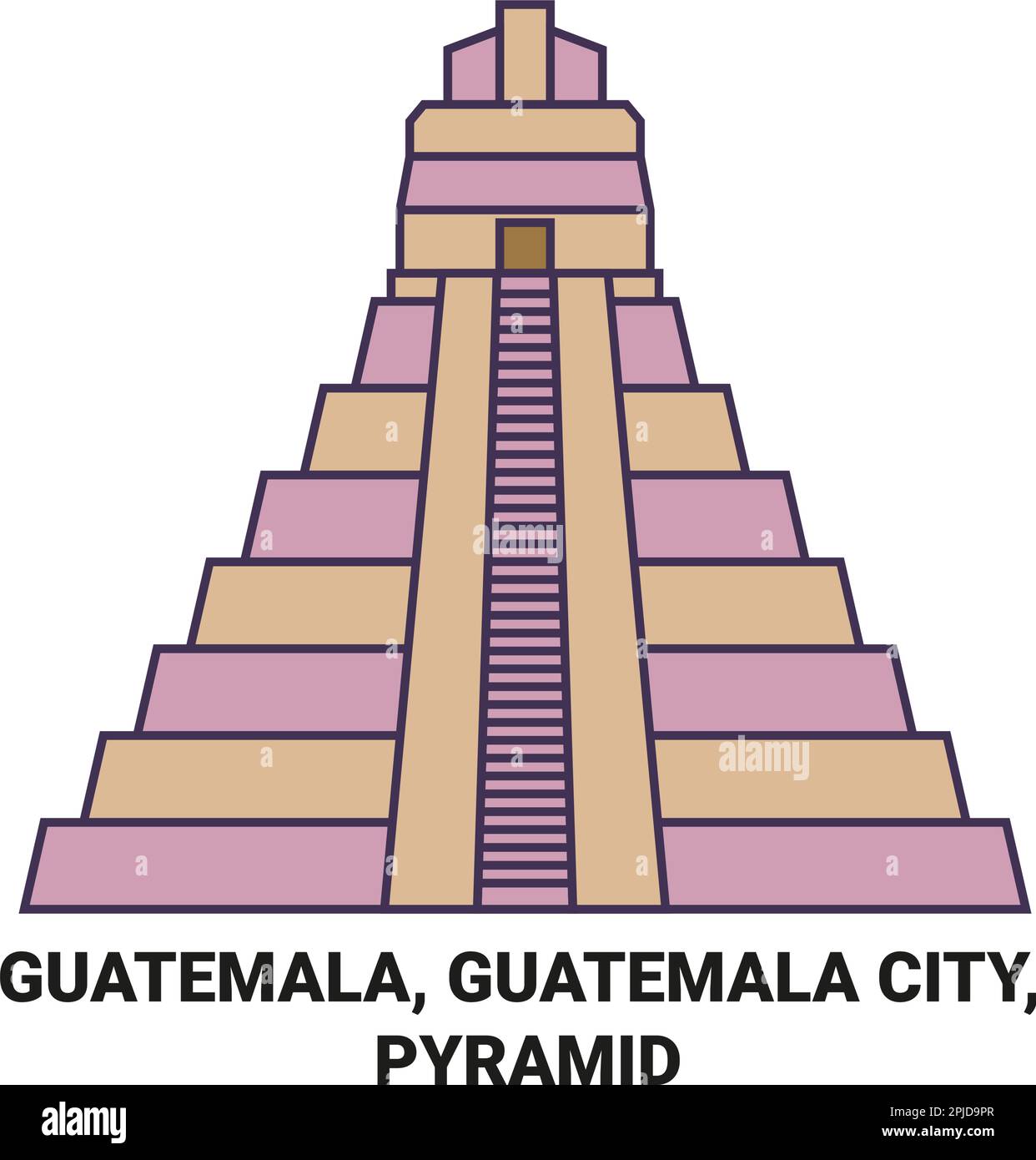 Guatemala, Città del Guatemala, Viaggi Landsmark viaggio punto di riferimento vettoriale illustrazione Illustrazione Vettoriale