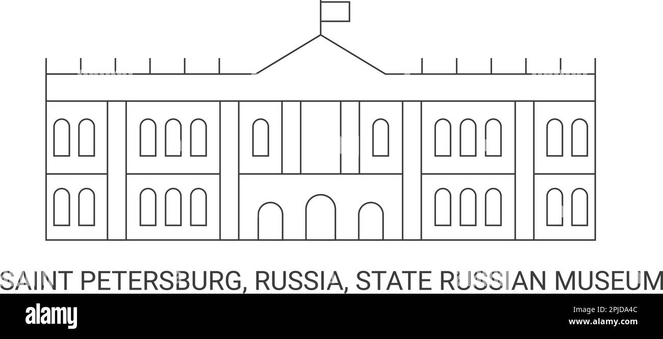 Russia, San Pietroburgo, Museo statale russo, viaggio punto di riferimento vettore illustrazione Illustrazione Vettoriale