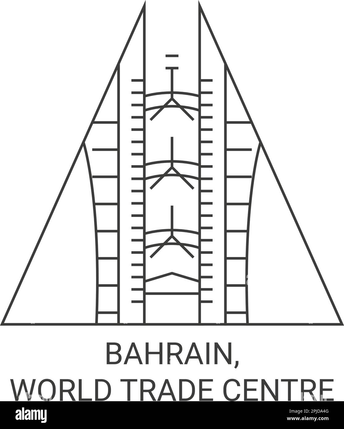 Bahrein, World Trade Centre viaggio punto di riferimento vettore illustrazione Illustrazione Vettoriale