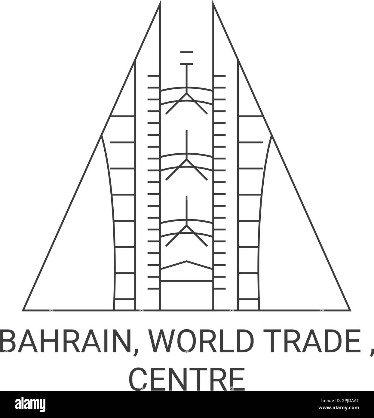 Bahrain, World Trade , Centre Travel riferimento vettoriale illustrazione Illustrazione Vettoriale