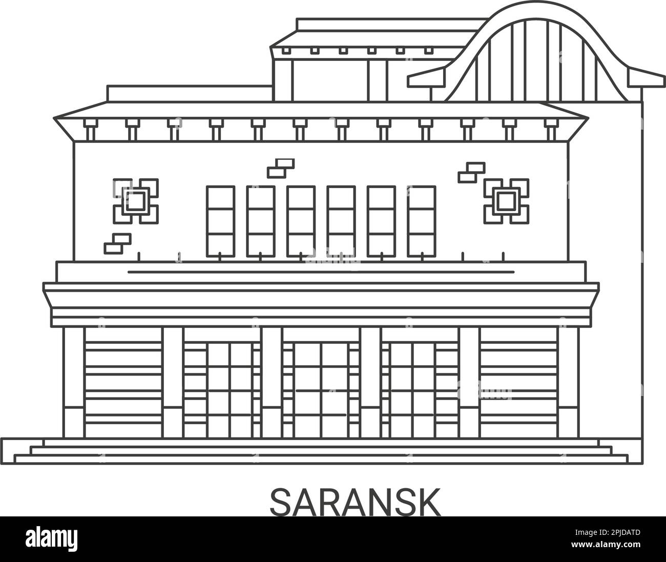 Russia, Saransk viaggio punto di riferimento vettore illustrazione Illustrazione Vettoriale