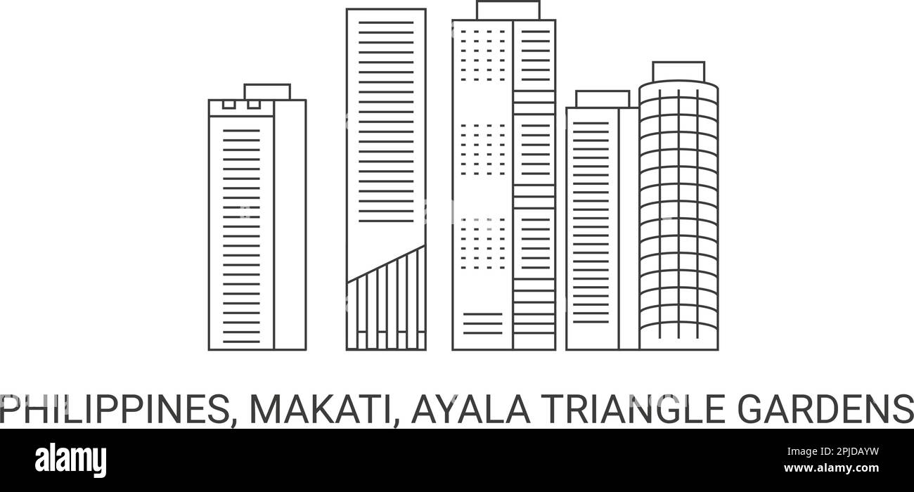 Filippine, Makati, Ayala Triangle Gardens viaggio punto di riferimento vettoriale illustrazione Illustrazione Vettoriale