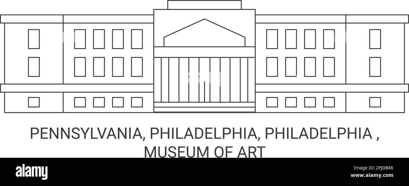 Stati Uniti, Pennsylvania, Philadelphia, Philadelphia , Museo d'Arte viaggio punto di riferimento vettoriale illustrazione Illustrazione Vettoriale
