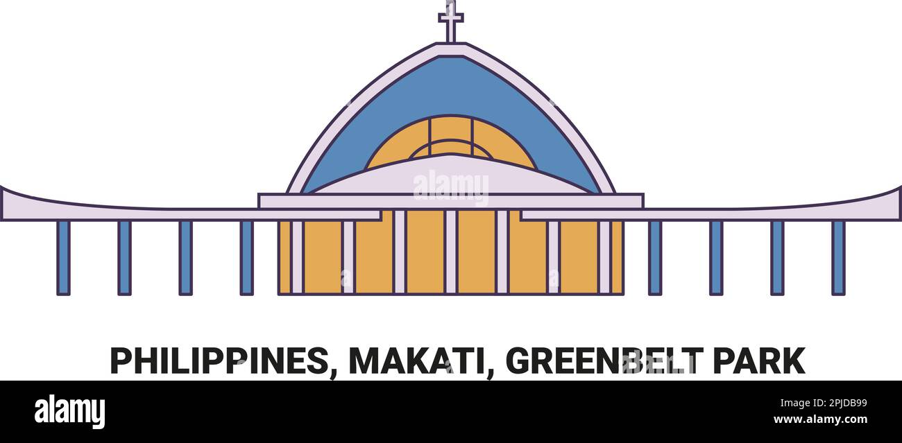 Filippine, Makati, Greenbelt Park, viaggio punto di riferimento vettoriale illustrazione Illustrazione Vettoriale