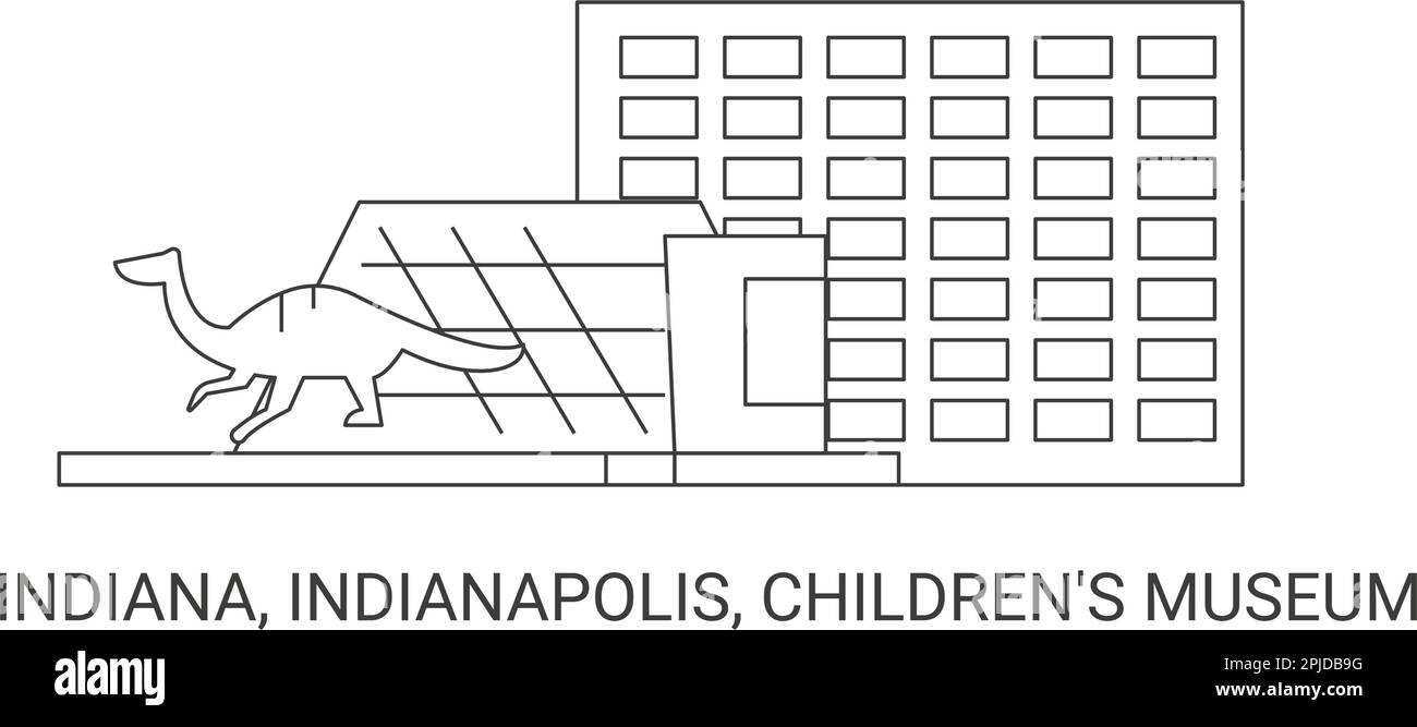 Stati Uniti, Indiana, Indianapolis, Children's Museum, viaggio punto di riferimento vettore illustrazione Illustrazione Vettoriale