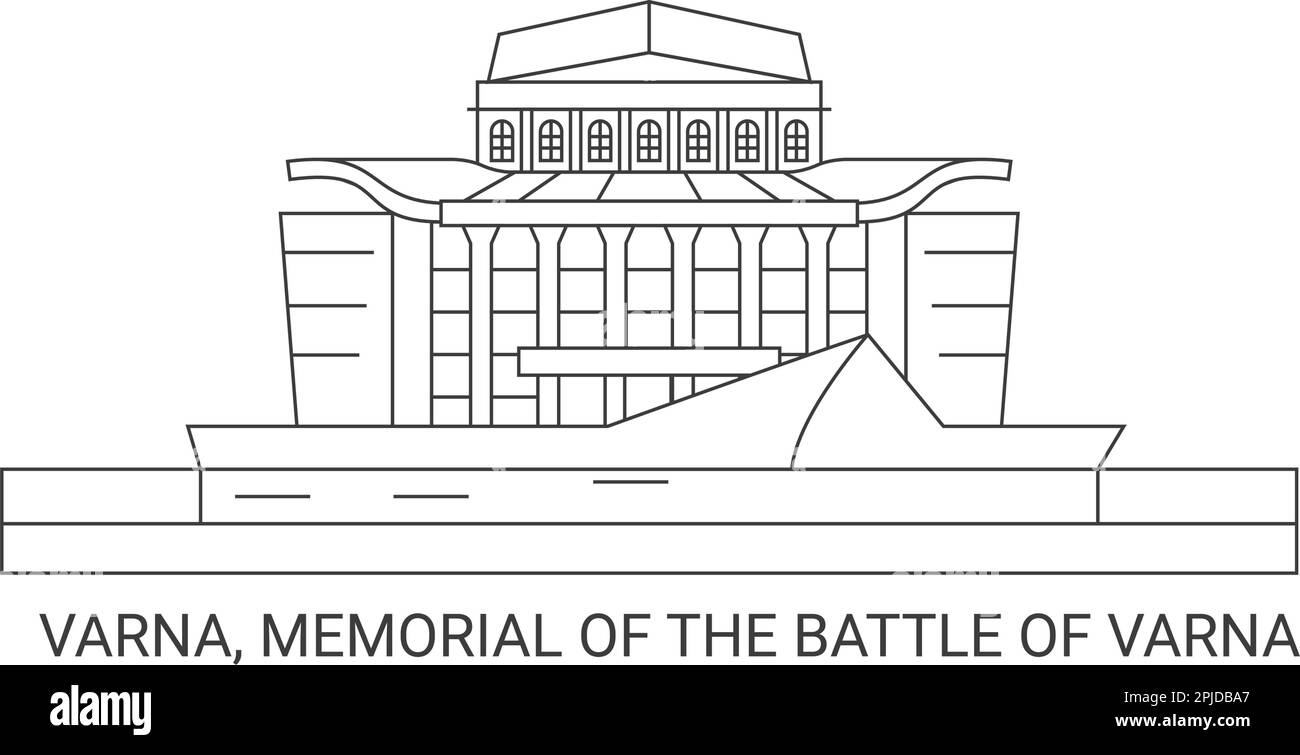 Bulgaria, Varna, Memoriale della Battaglia di Varna, viaggio punto di riferimento vettore illustrazione Illustrazione Vettoriale