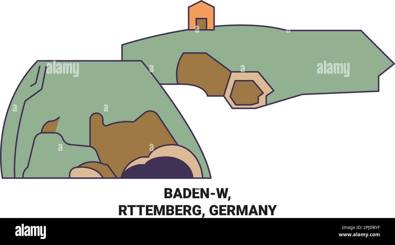 Germania, Badenw, Rttemberg viaggio riferimento vettore illustrazione Illustrazione Vettoriale