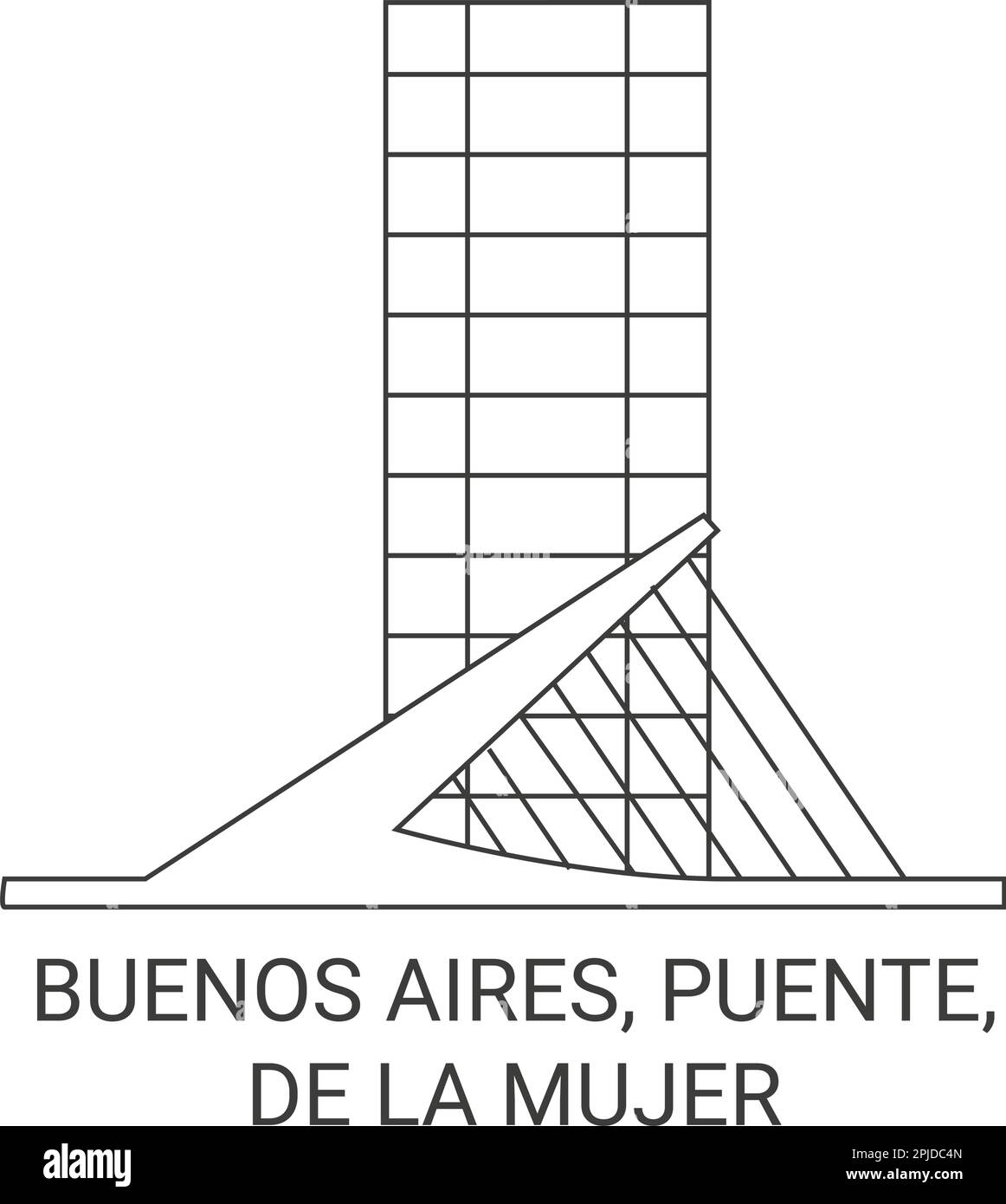 Argentina, Buenos Aires, Puente, De la Mujer viaggio punto di riferimento vettore illustrazione Illustrazione Vettoriale