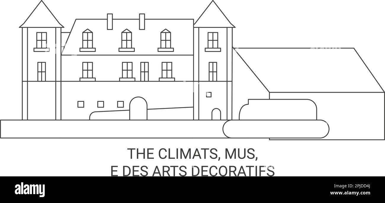 Francia, i Climats, Museo delle Arti Dcoratifs viaggio punto di riferimento vettoriale illustrazione Illustrazione Vettoriale