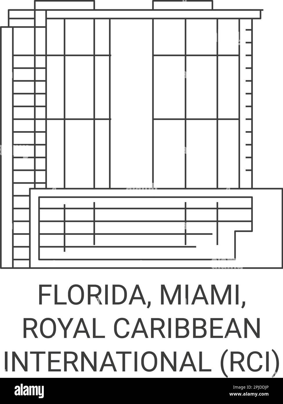 Stati Uniti, Florida, Miami, Royal Caribbean International RCI Travel riferimento vettore illustrazione Illustrazione Vettoriale