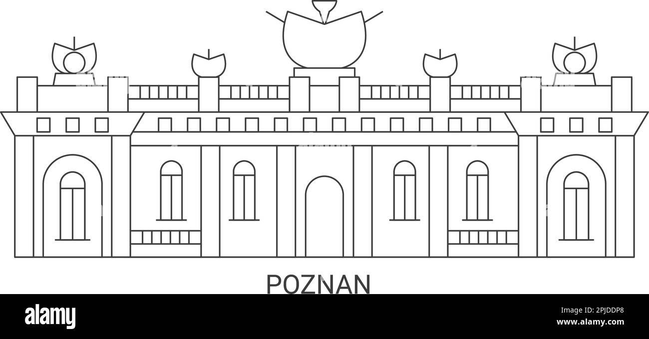 Polonia, Poznan viaggio punto di riferimento vettoriale illustrazione Illustrazione Vettoriale