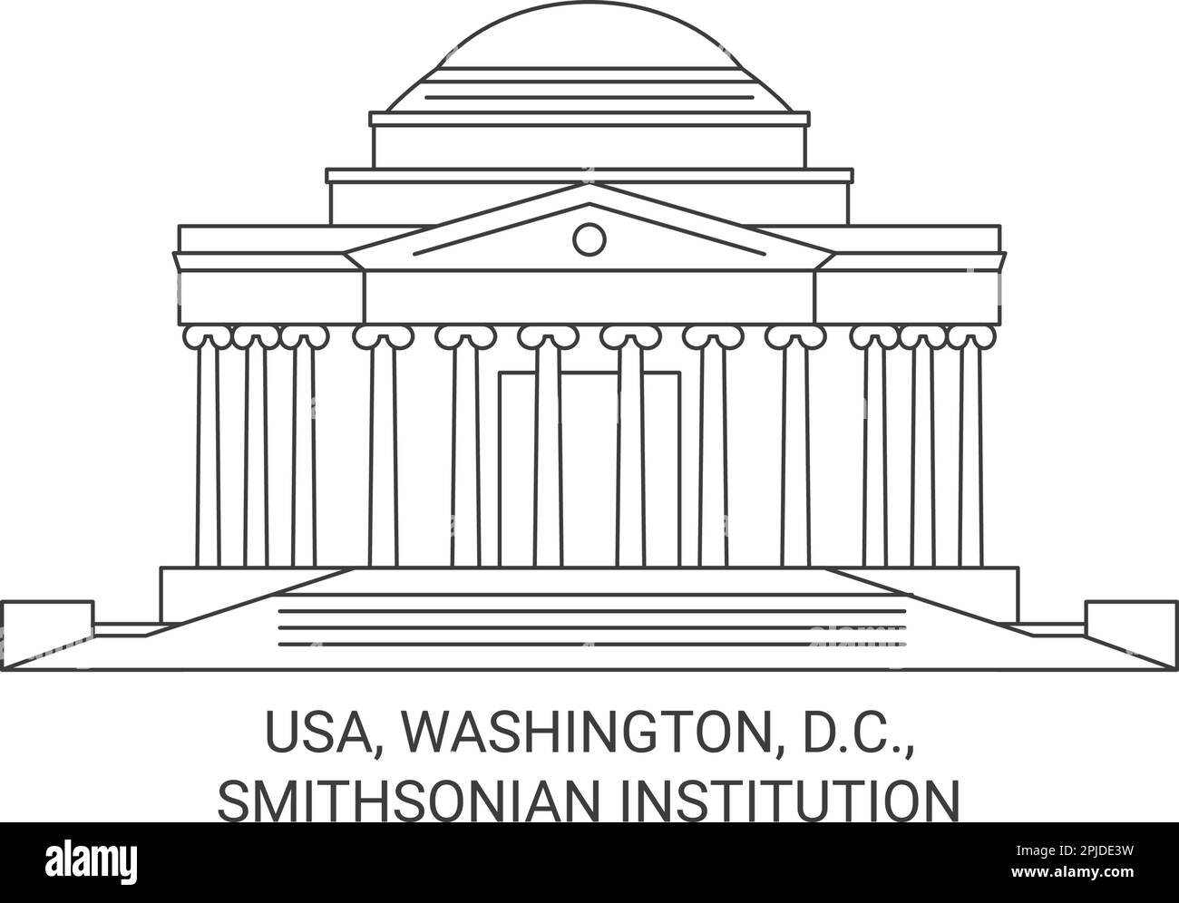 USA, Washington, D.C., Smithsonian Institution viaggio punto di riferimento vettore illustrazione Illustrazione Vettoriale