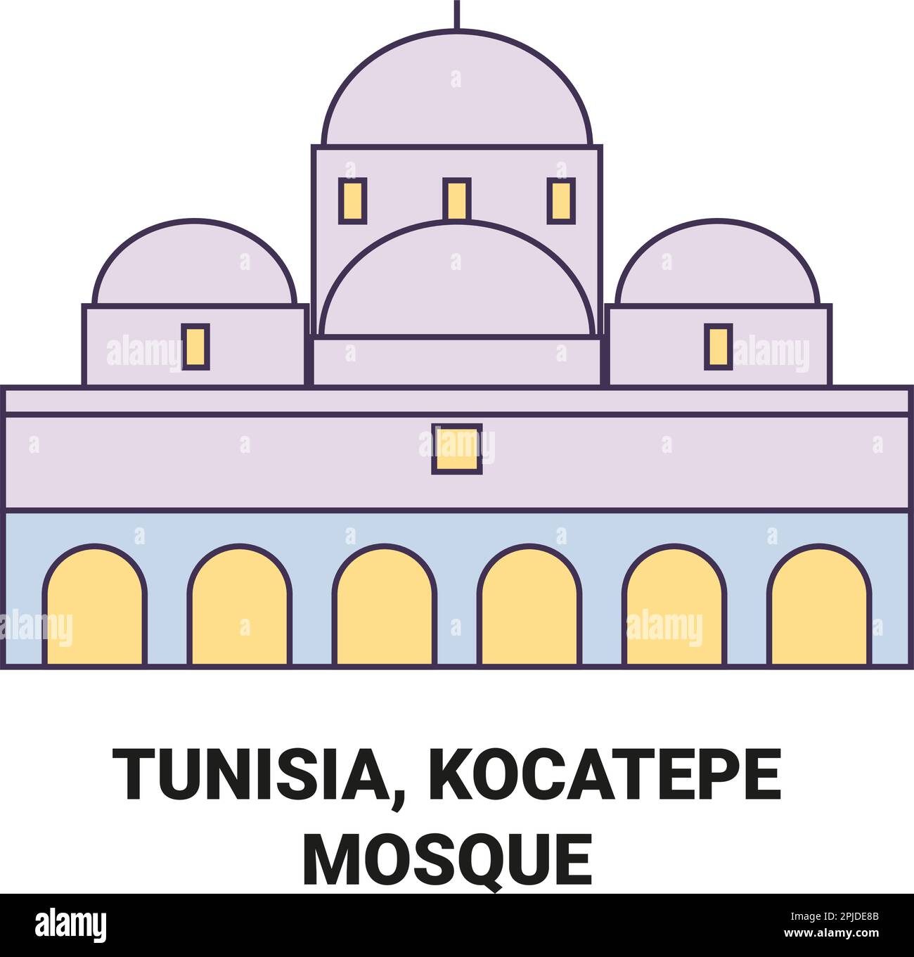 Tunisia, Moschea di Kocatepe, viaggio punto di riferimento vettore illustrazione Illustrazione Vettoriale