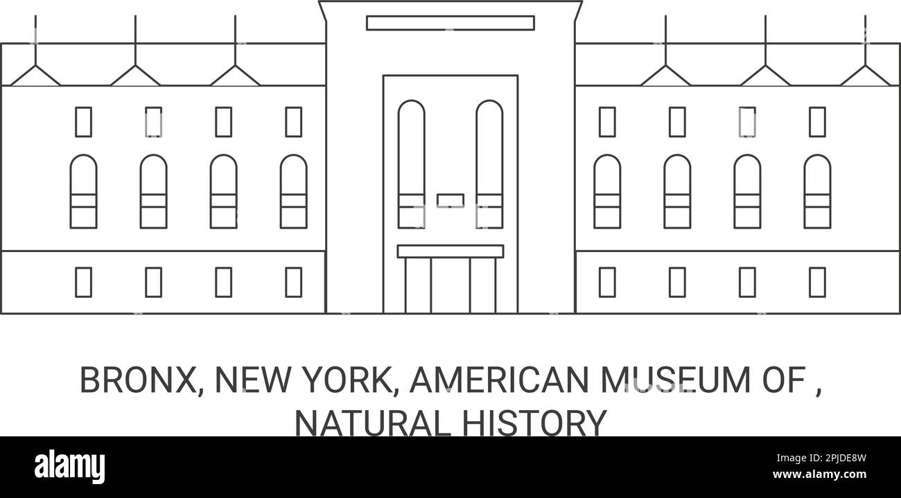 Stati Uniti, Bronx, New York, American Museum of , Storia Naturale viaggio punto di riferimento vettore illustrazione Illustrazione Vettoriale