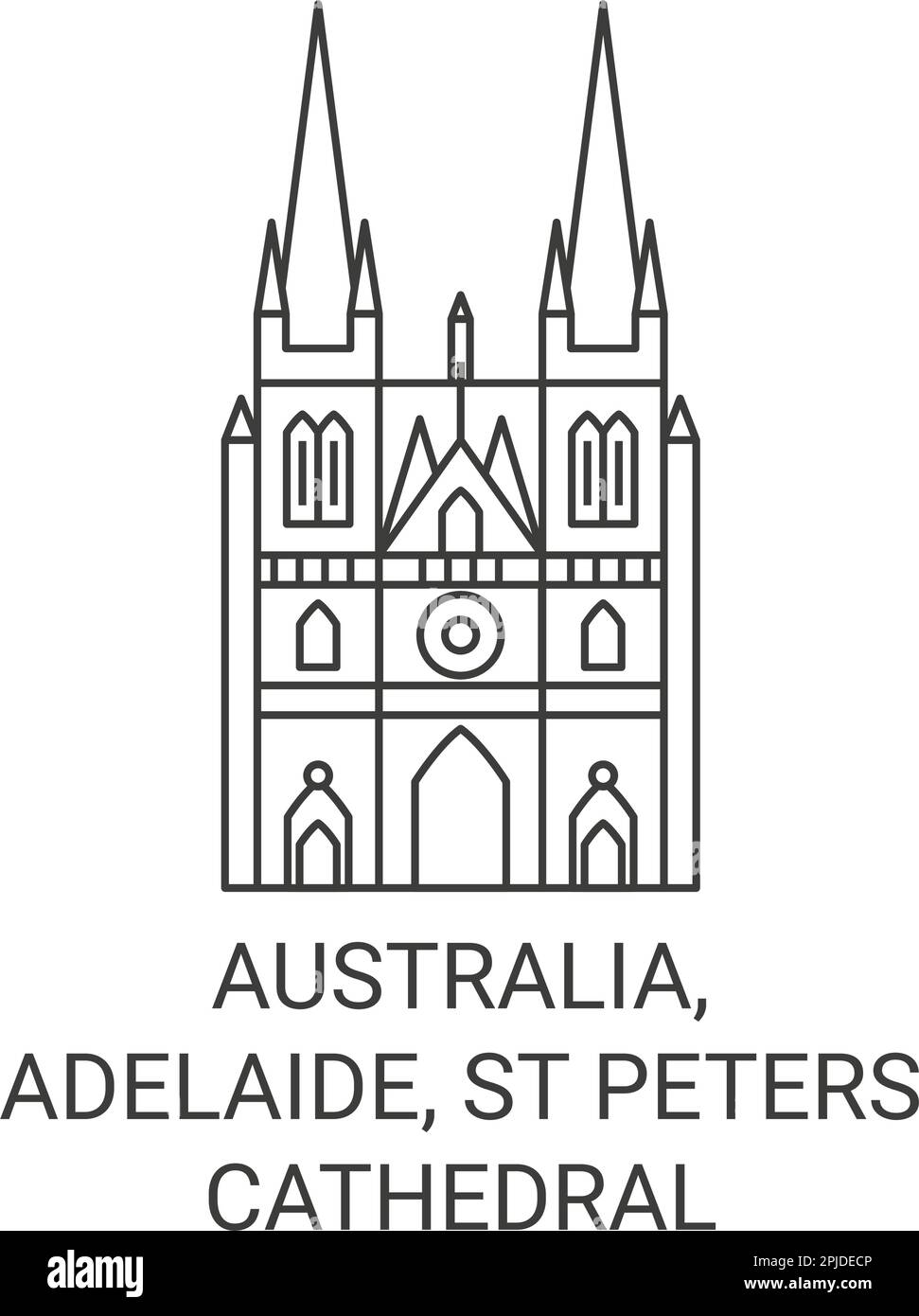 Australia, Adelaide, St Peters Cathedral viaggio punto di riferimento vettoriale illustrazione Illustrazione Vettoriale