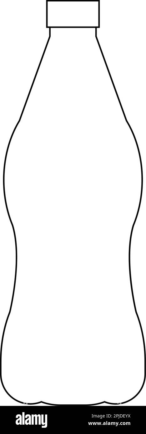 Illustrazione vettoriale per bottiglie in plastica, disegno con icona a linee Illustrazione Vettoriale