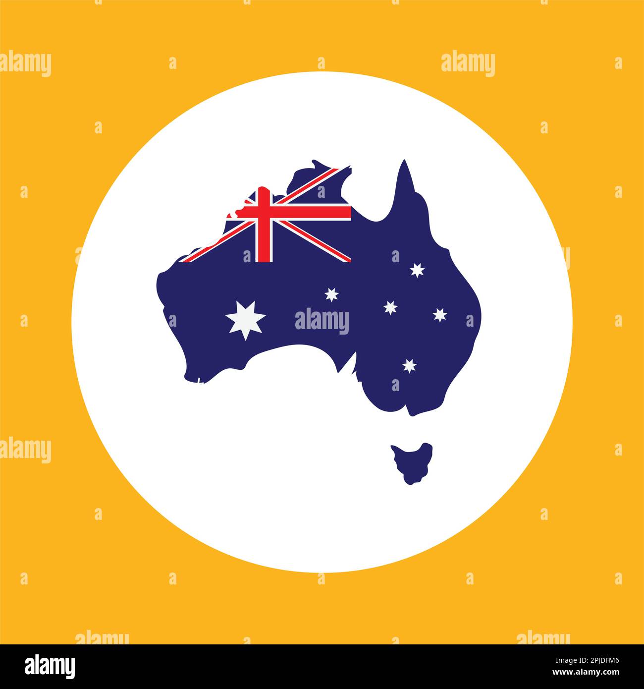 disegno illustrativo del logo della mappa australiana Illustrazione Vettoriale